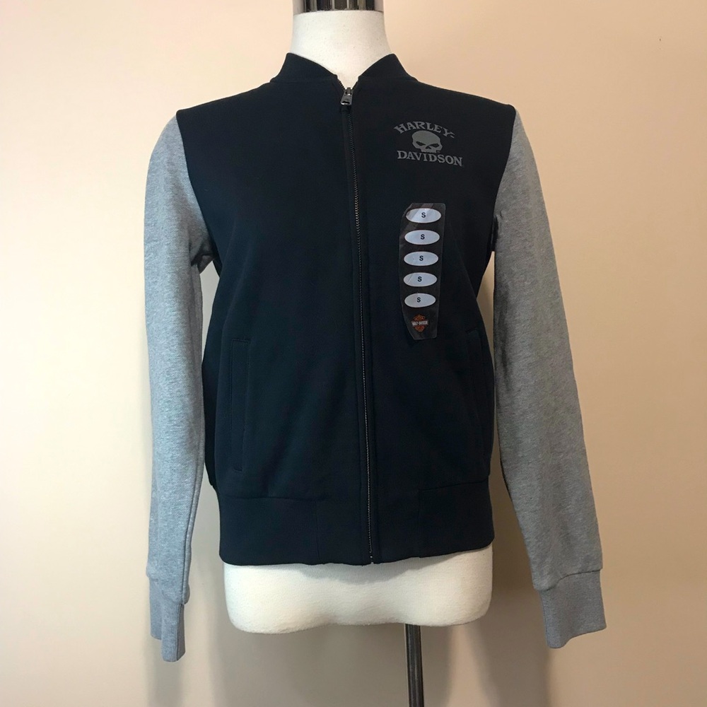 Harley-Davidson Women’s Black & Gray Zip Bomber Jacket